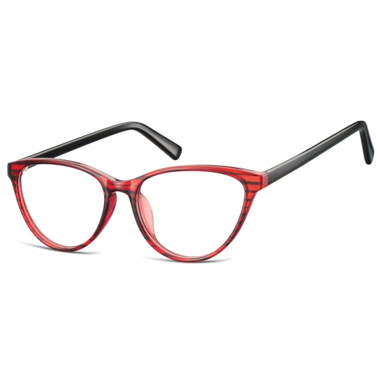Oprawki korekcyjne okulary  Kocie Oczy zerówki Sunoptic CP127A czerwono-czarne